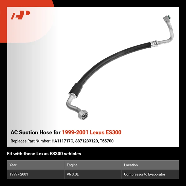 AC Suction Hose for 1999-2001 Lexus ES300