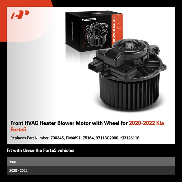 Front HVAC Heater Blower Motor with Wheel for 2020-2022 Kia Forte5