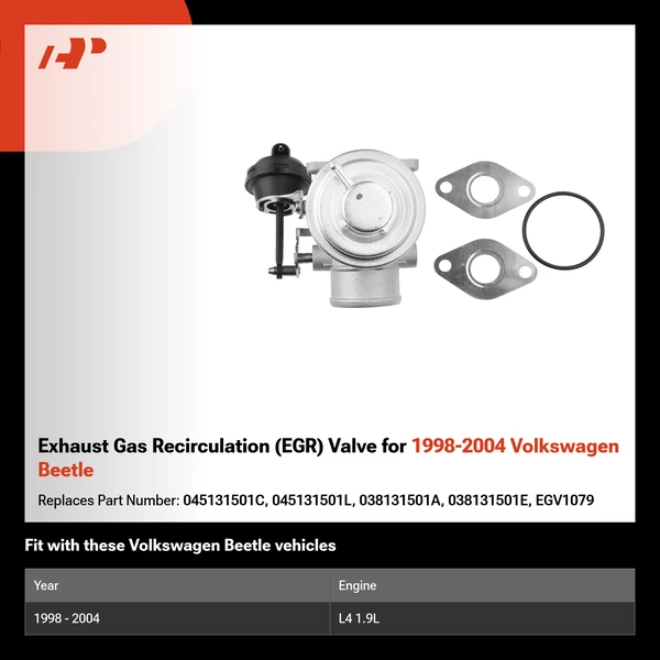 Exhaust Gas Recirculation (EGR) Valve for 1998-2004 Volkswagen Beetle