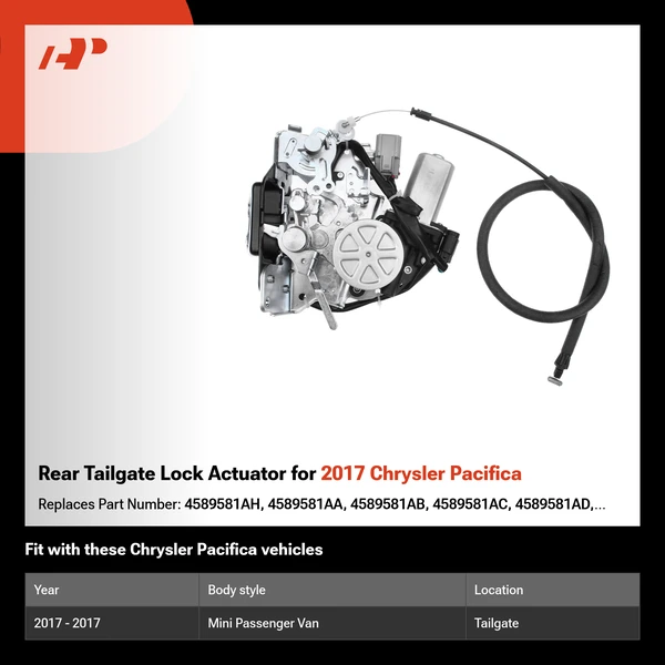 Rear Tailgate Lock Actuator for 2017 Chrysler Pacifica