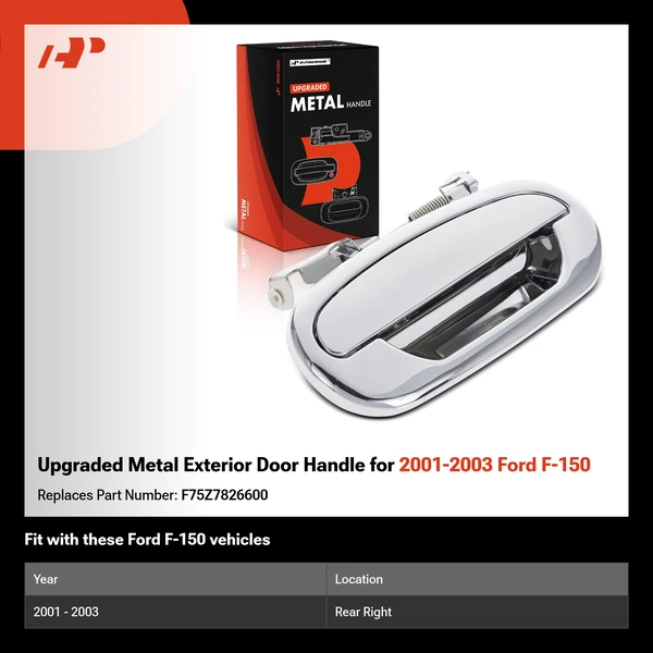 Upgraded Metal Exterior Door Handle for 2001-2003 Ford F-150