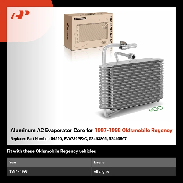 Aluminum AC Evaporator Core for 1997-1998 Oldsmobile Regency