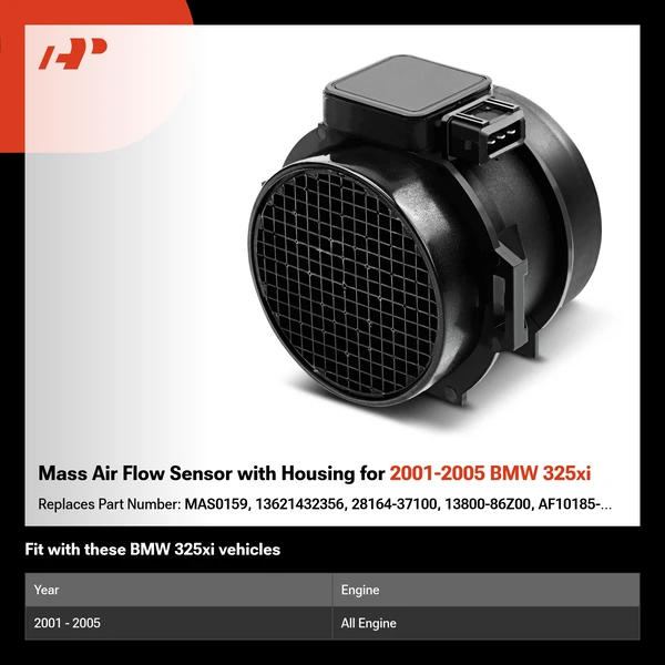 Mass Air Flow Sensor with Housing for 2001-2005 BMW 325xi