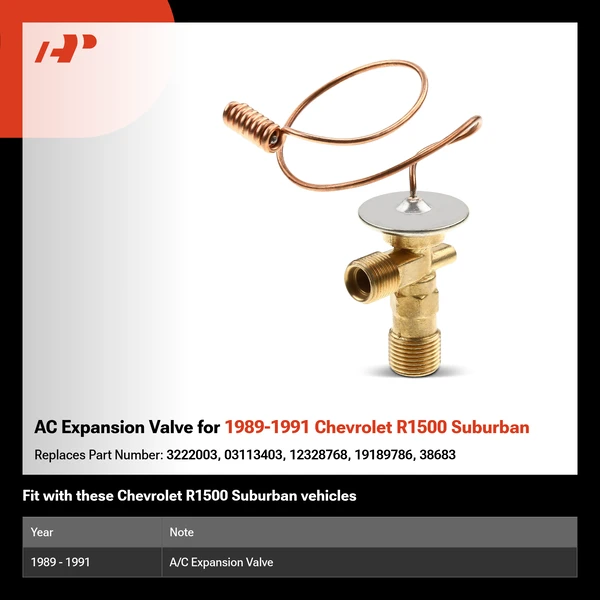 AC Expansion Valve for 1989-1991 Chevrolet R1500 Suburban