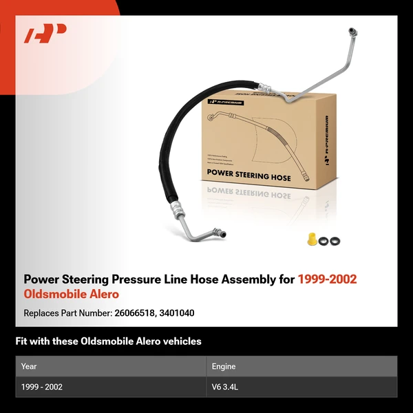 Power Steering Pressure Line Hose Assembly for 1999-2002 Oldsmobile Alero