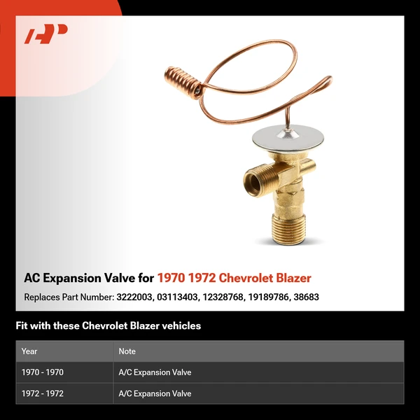 AC Expansion Valve for 1970 1972 Chevrolet Blazer