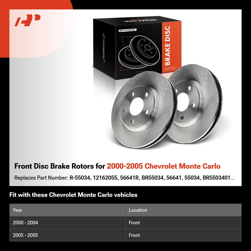 Front Disc Brake Rotors for 2000-2005 Chevrolet Monte Carlo