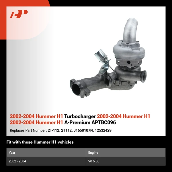 2002-2004 Hummer H1 Turbocharger 2002-2004 Hummer H1 2002-2004 Hummer H1 A-Premium APTBC096