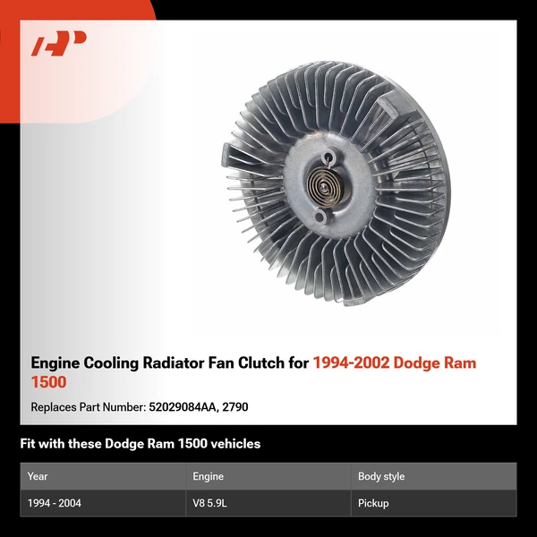 Engine Cooling Radiator Fan Clutch for 1994-2002 Dodge Ram 1500