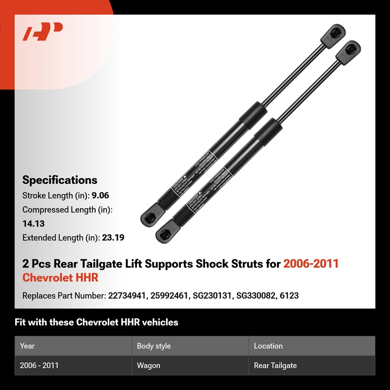 2 Pcs Rear Tailgate Lift Supports Shock Struts for 2006-2011 Chevrolet HHR