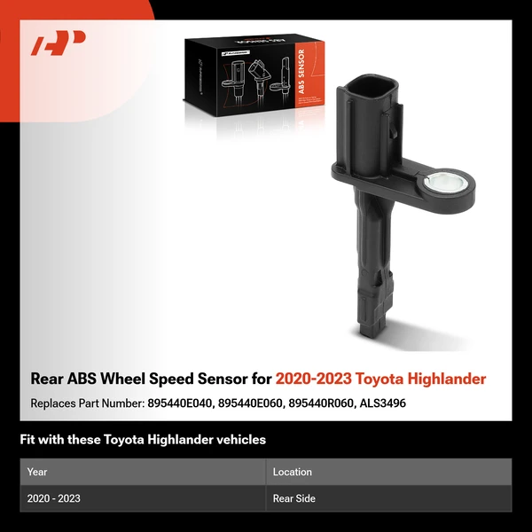 Rear ABS Wheel Speed Sensor for 2020-2023 Toyota Highlander