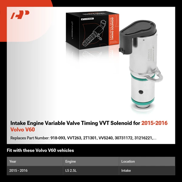 Intake Engine Variable Valve Timing VVT Solenoid for 2015-2016 Volvo V60