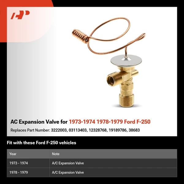 AC Expansion Valve for 1973-1974 1978-1979 Ford F-250
