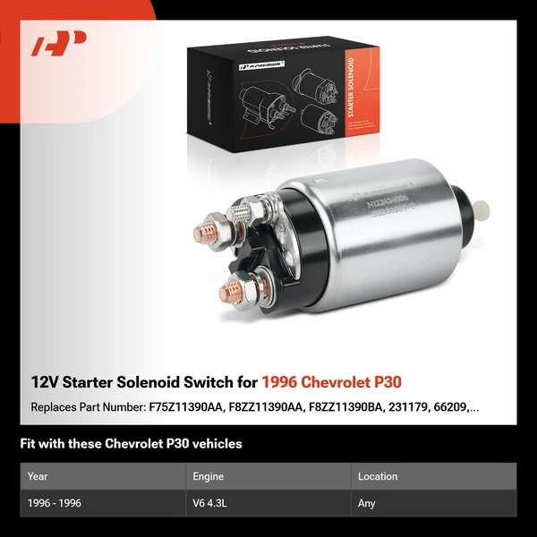 12V Starter Solenoid Switch for 1996 Chevrolet P30