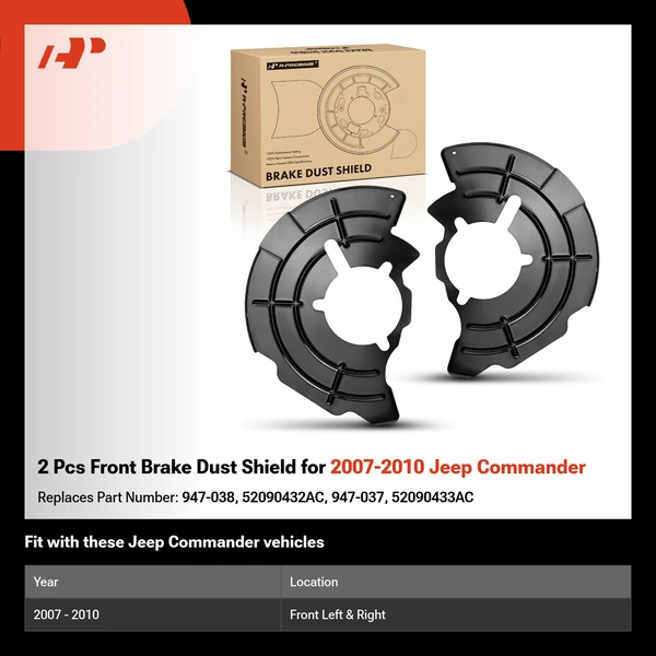 2 Pcs Front Brake Dust Shield for 2007-2010 Jeep Commander