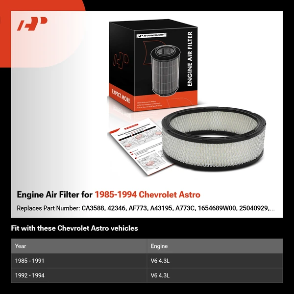 Engine Air Filter for 1985-1994 Chevrolet Astro