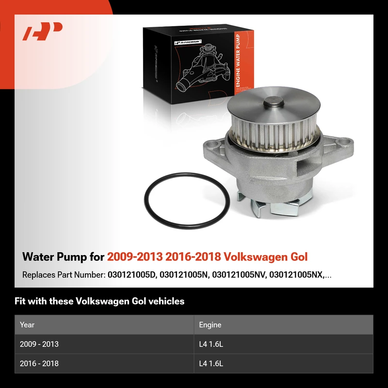 Water Pump for 2009-2013 2016-2018 Volkswagen Gol