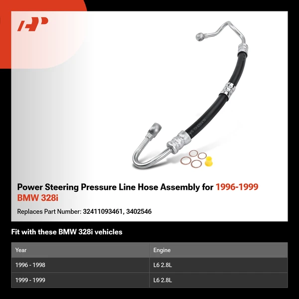Power Steering Pressure Line Hose Assembly for 1996-1999 BMW 328i