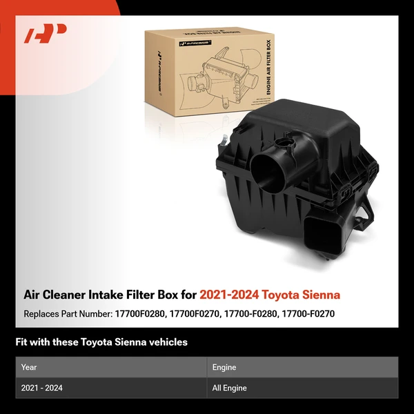 Air Cleaner Intake Filter Box for 2021-2024 Toyota Sienna