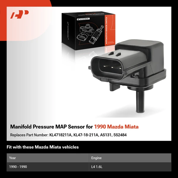 Manifold Pressure MAP Sensor for 1990 Mazda Miata