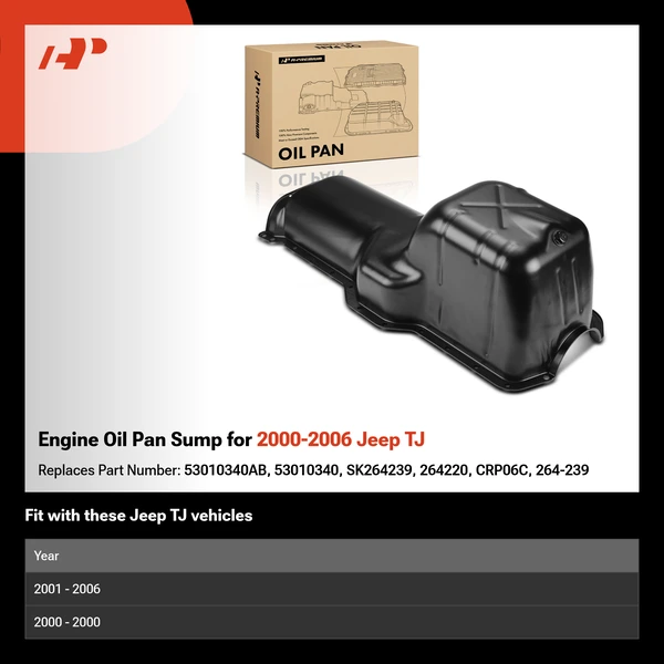 Engine Oil Pan Sump for 2000-2006 Jeep TJ