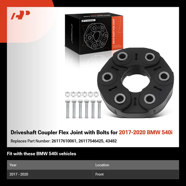 Driveshaft Coupler Flex Joint with Bolts for 2017-2020 BMW 540i