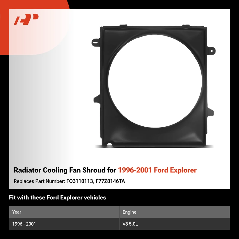 Radiator Cooling Fan Shroud for 1996-2001 Ford Explorer