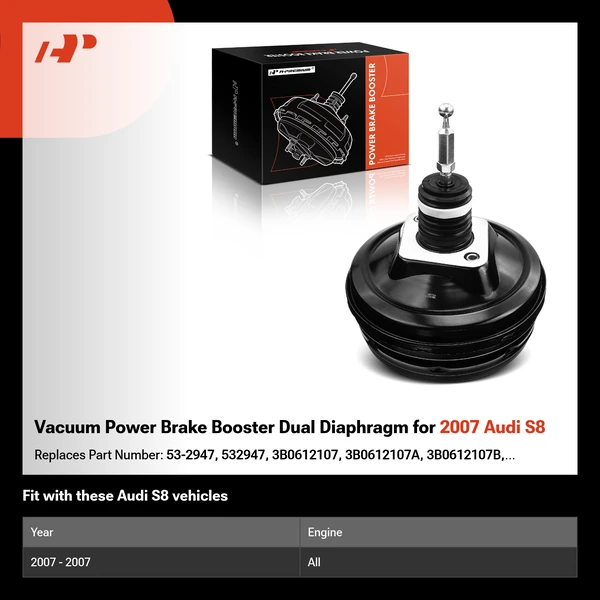 Vacuum Power Brake Booster Dual Diaphragm for 2007 Audi S8