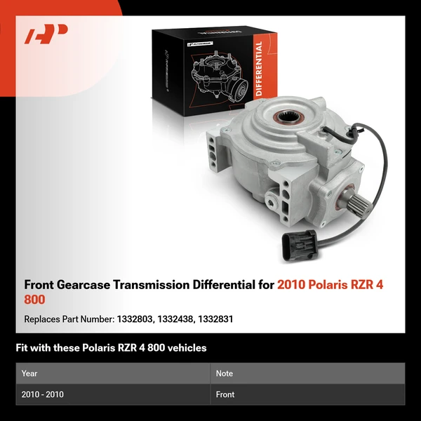 Front Gearcase Transmission Differential for 2010 Polaris RZR 4 800