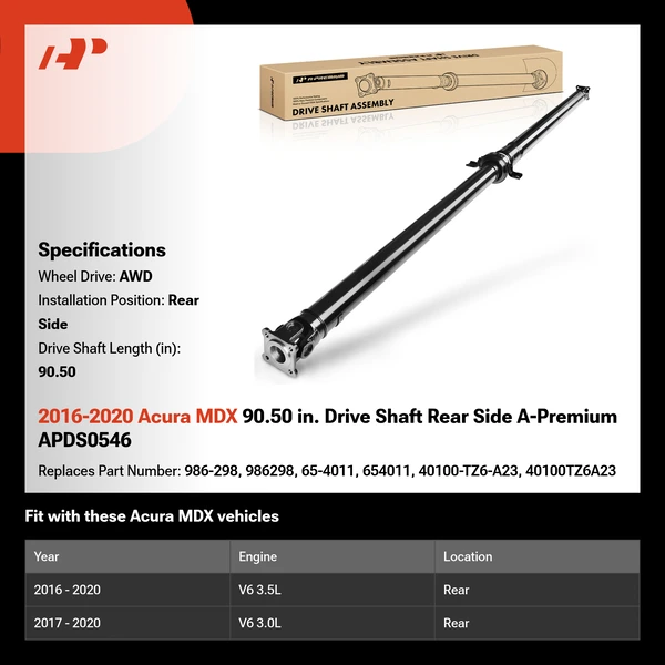 2016-2020 Acura MDX 90.50 in. Drive Shaft Rear Side A-Premium APDS0546