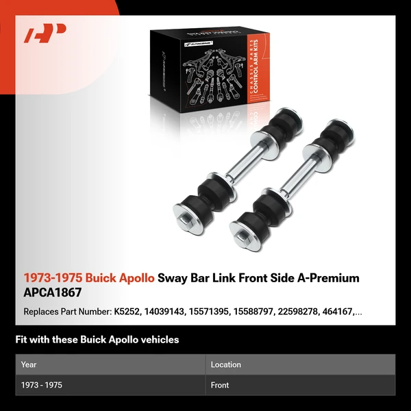 1973-1975 Buick Apollo Sway Bar Link Front Side A-Premium APCA1867