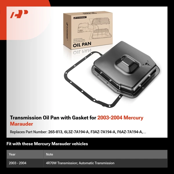 Transmission Oil Pan with Gasket for 2003-2004 Mercury Marauder