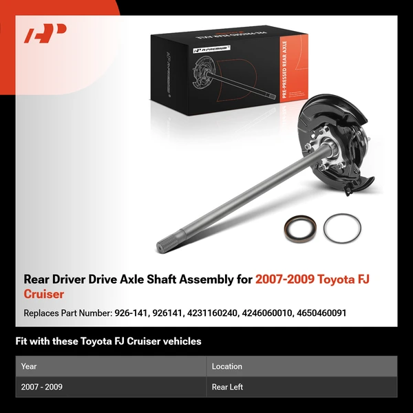 Rear Driver Drive Axle Shaft Assembly for 2007-2009 Toyota FJ Cruiser