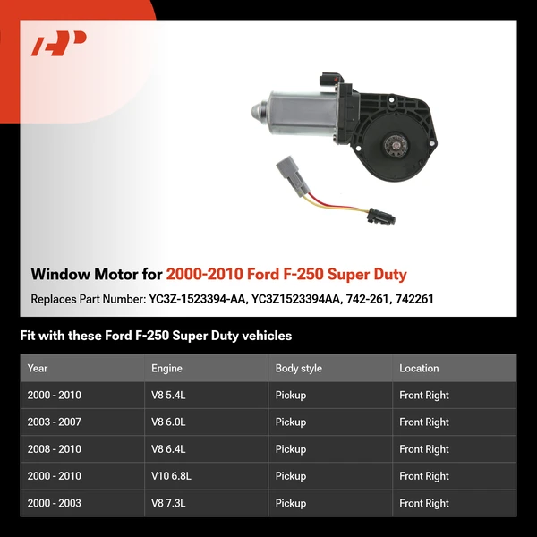 Window Motor for 2000-2010 Ford F-250 Super Duty