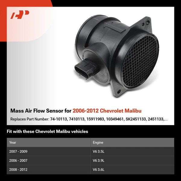 Mass Air Flow Sensor for 2006-2012 Chevrolet Malibu