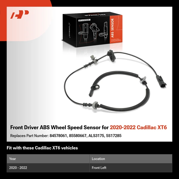 Front Driver ABS Wheel Speed Sensor for 2020-2022 Cadillac XT6
