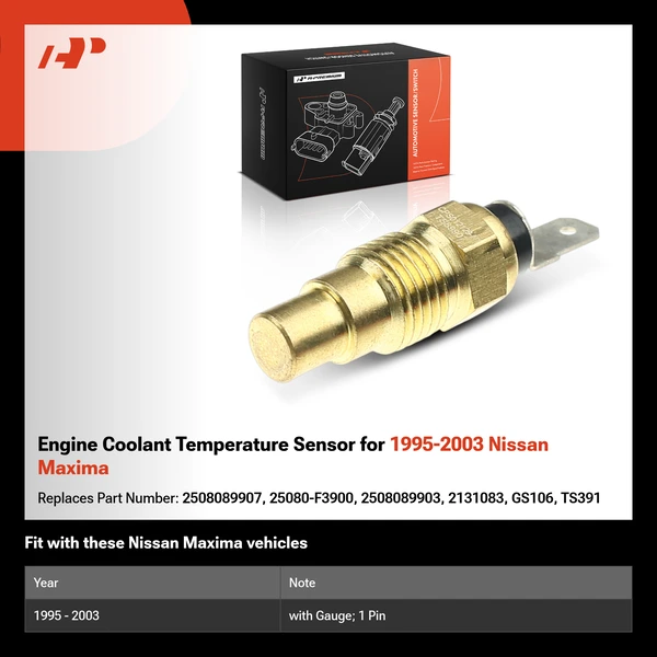 Engine Coolant Temperature Sensor for 1995-2003 Nissan Maxima