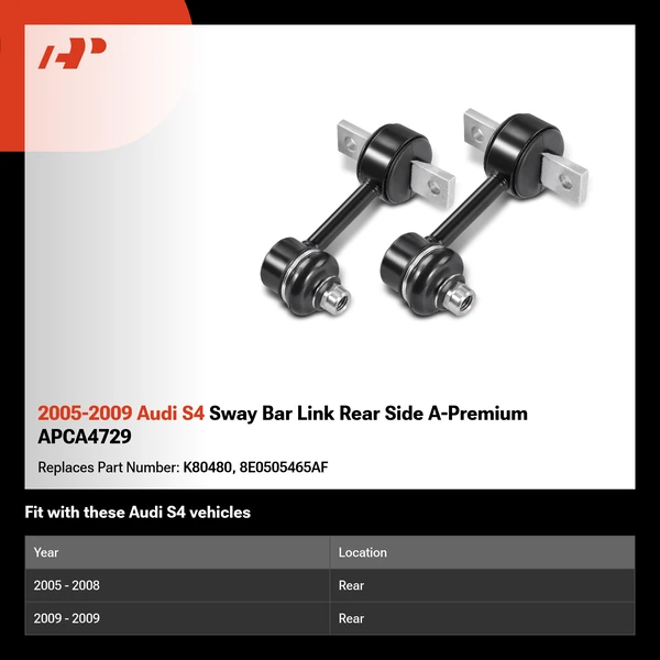 2005-2009 Audi S4 Sway Bar Link Rear Side A-Premium APCA4729