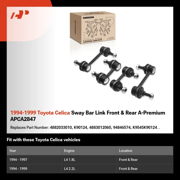 1994-1999 Toyota Celica Sway Bar Link Front & Rear A-Premium APCA2847