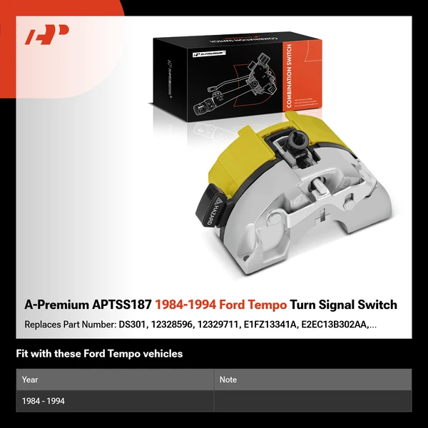 A-Premium APTSS187 1984-1994 Ford Tempo Turn Signal Switch