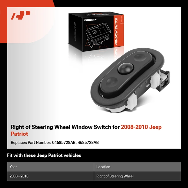 Right of Steering Wheel Window Switch for 2008-2010 Jeep Patriot