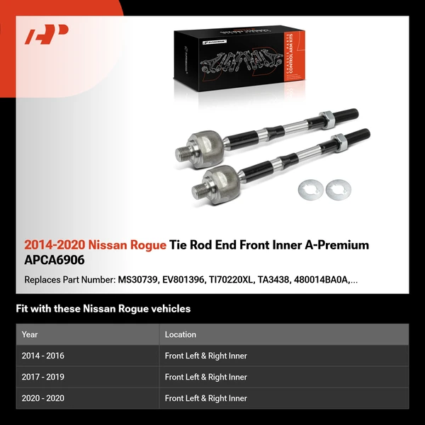 2014-2020 Nissan Rogue Tie Rod End Front Inner A-Premium APCA6906