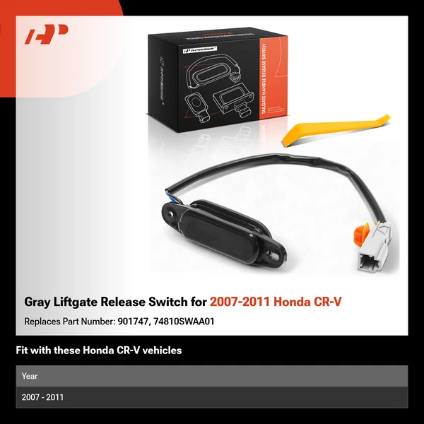 Gray Liftgate Release Switch for 2007-2011 Honda CR-V