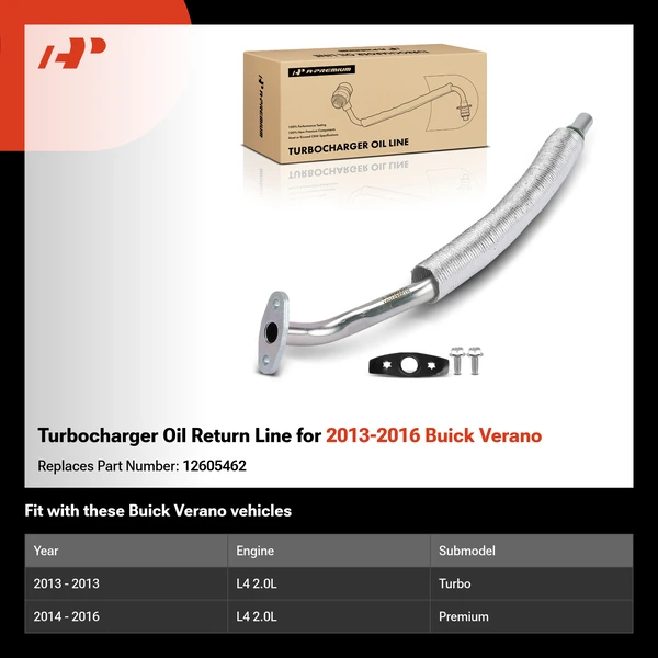 Turbocharger Oil Return Line for 2013-2016 Buick Verano