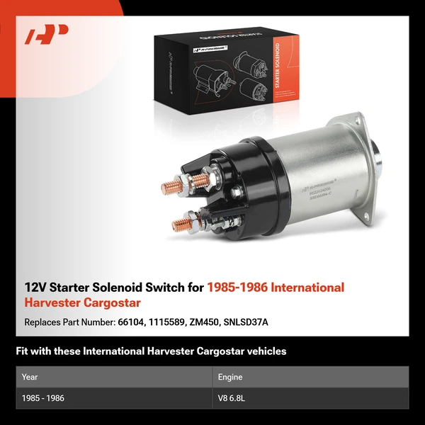 12V Starter Solenoid Switch for 1985-1986 International Harvester Cargostar