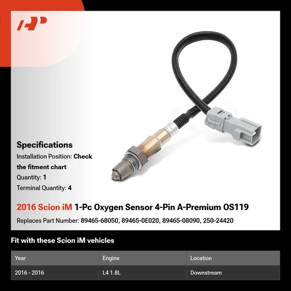 2016 Scion iM 1-Pc Oxygen Sensor 4-Pin A-Premium OS119