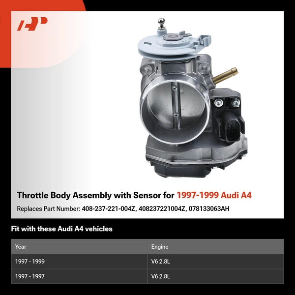 Throttle Body Assembly with Sensor for 1997-1999 Audi A4