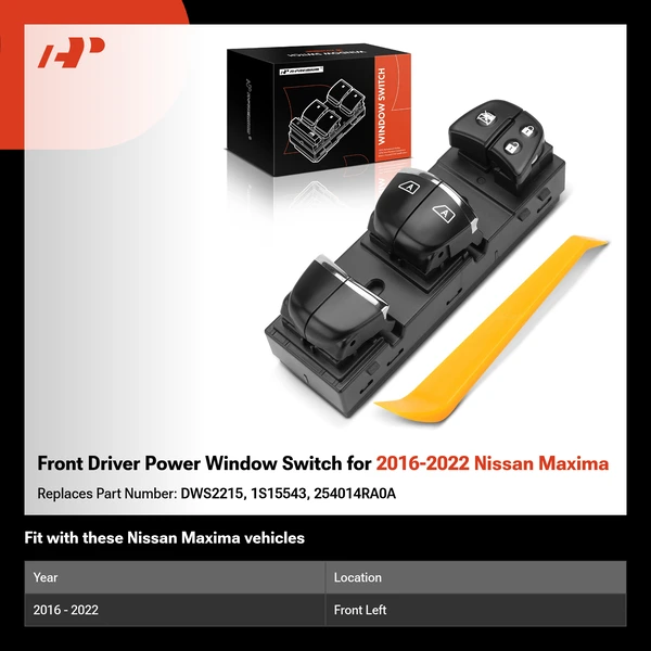 Front Driver Power Window Switch for 2016-2022 Nissan Maxima