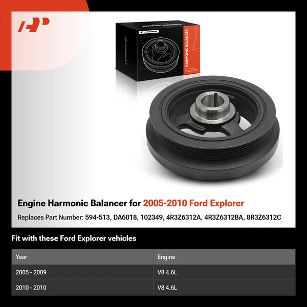 Engine Harmonic Balancer for 2005-2010 Ford Explorer