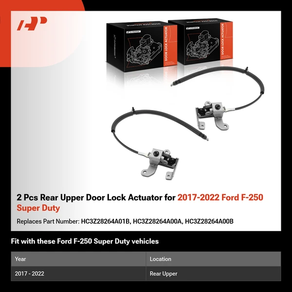 2 Pcs Rear Upper Door Lock Actuator for 2017-2022 Ford F-250 Super Duty